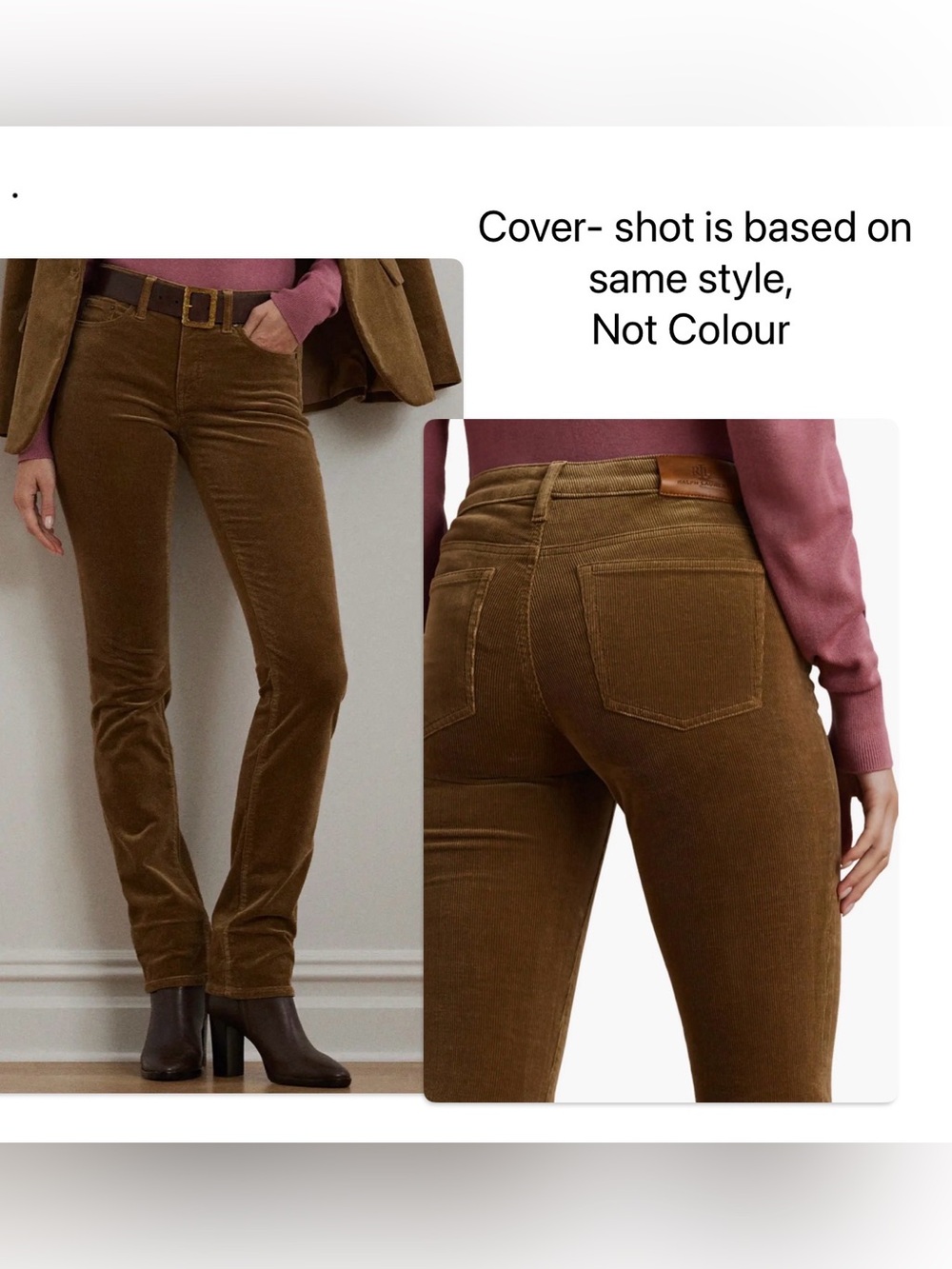 Ralph Lauren Premier Straight Soft Brushed  Corduroy Jeans in brown .